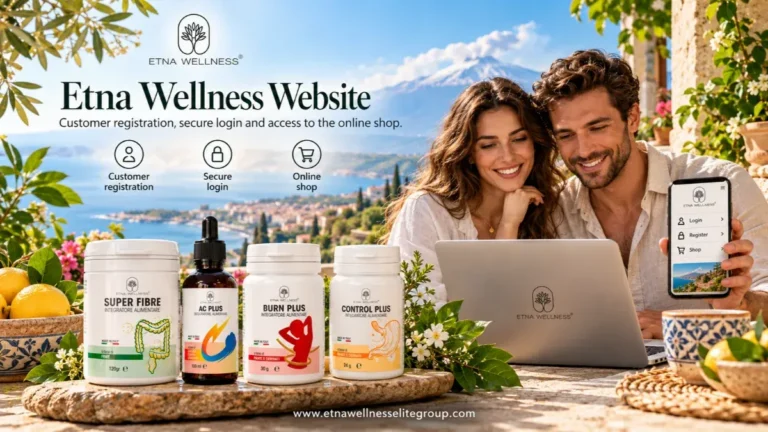 Etna Wellness website with customer registration, secure login and online shop access