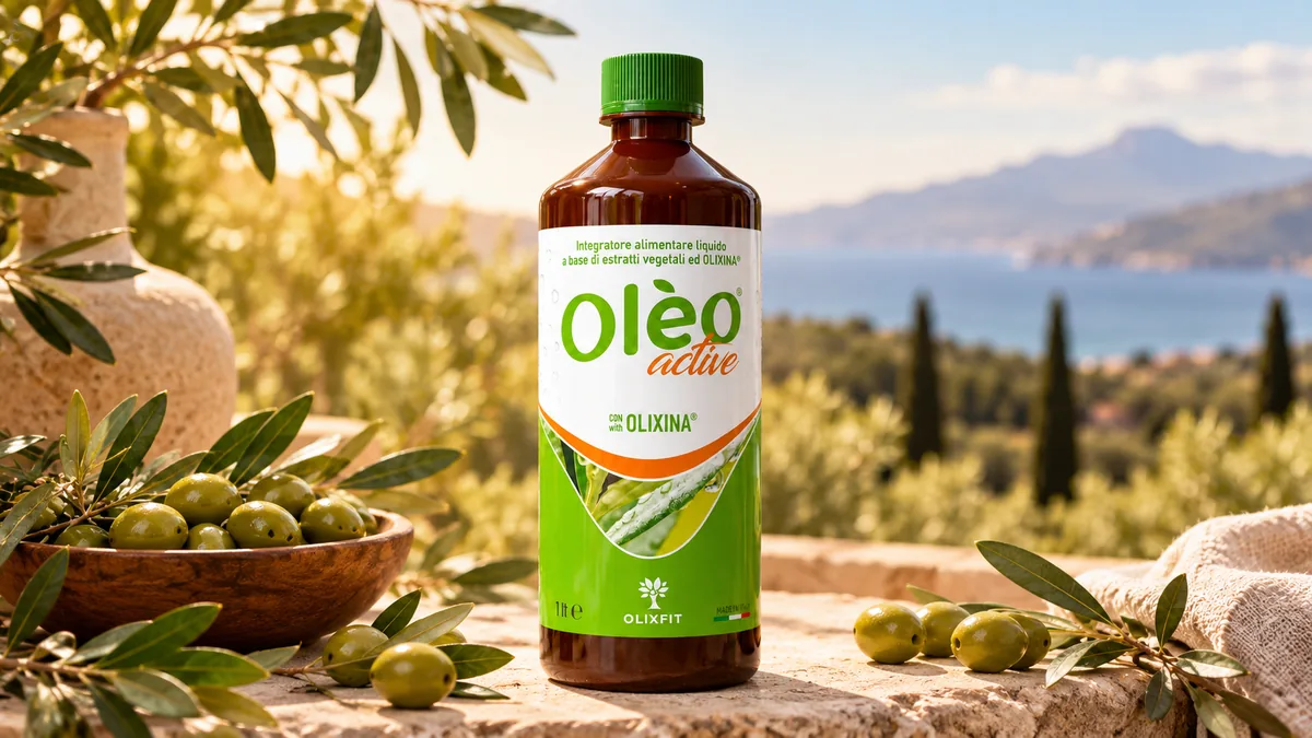 Oleo Active Etna Wellness liquid supplement with OLIXINA and olive leaf extract