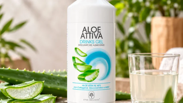Aloe Attiva Etna Wellness liquid supplement with Aloe Vera gel glucosamine chondroitin MSM collagen vitamin C and vitamin E