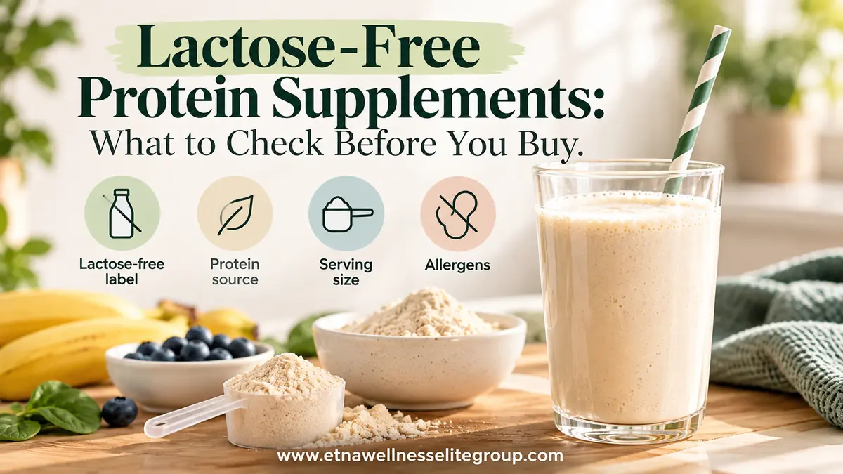 Neutral protein shake and powder guide for comparing lactose-free protein supplements